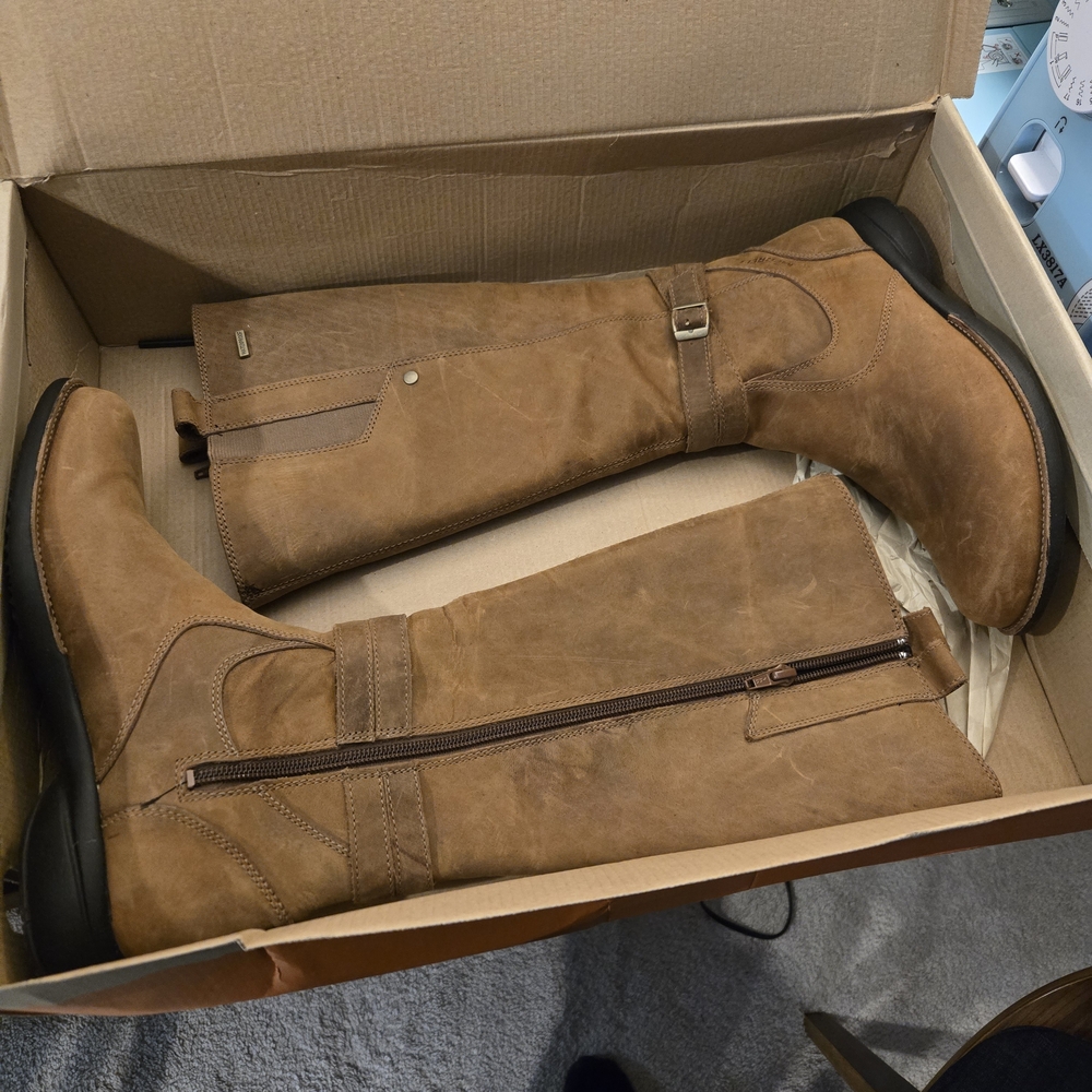 Merrell Tetra Riding Boots Womens 7.5 Chestnut Strap Waterproof Mid Calf J41142